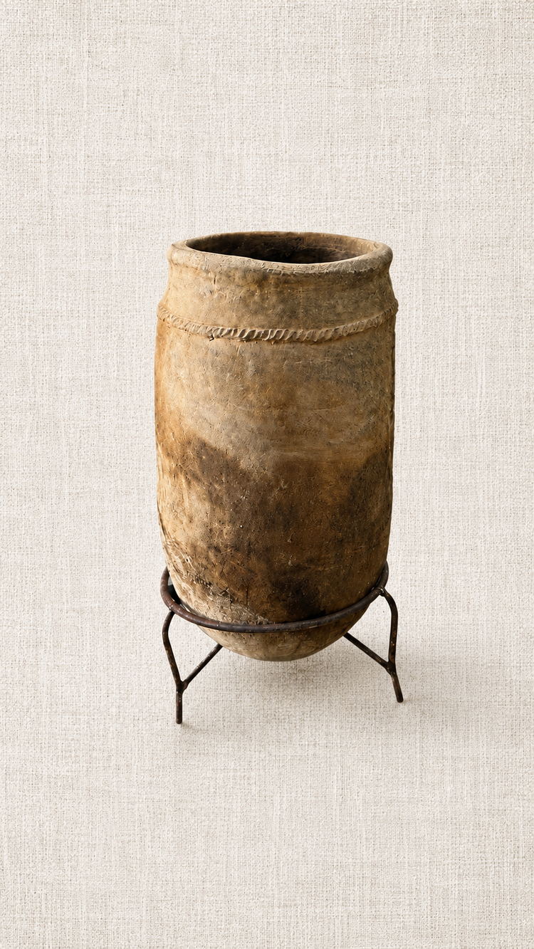 Tall Ringed Moroccan Pot