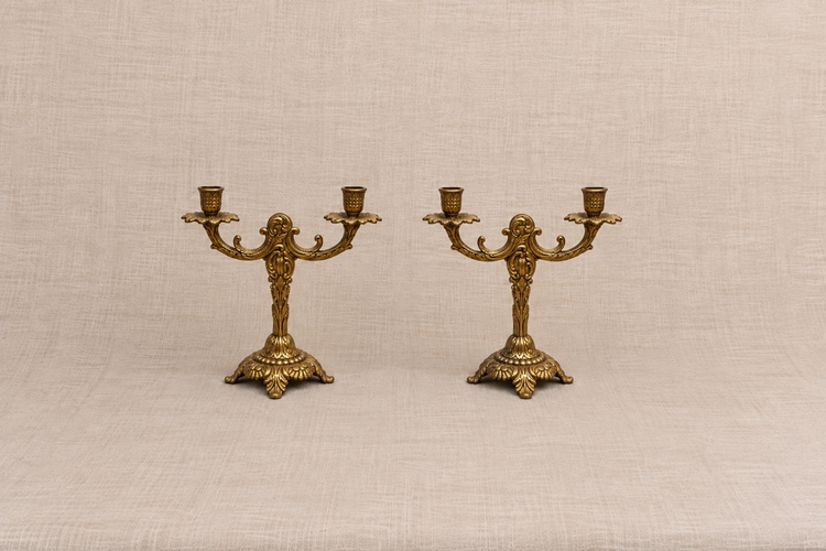 The Guilded Twins Candle Holders-LB4-011