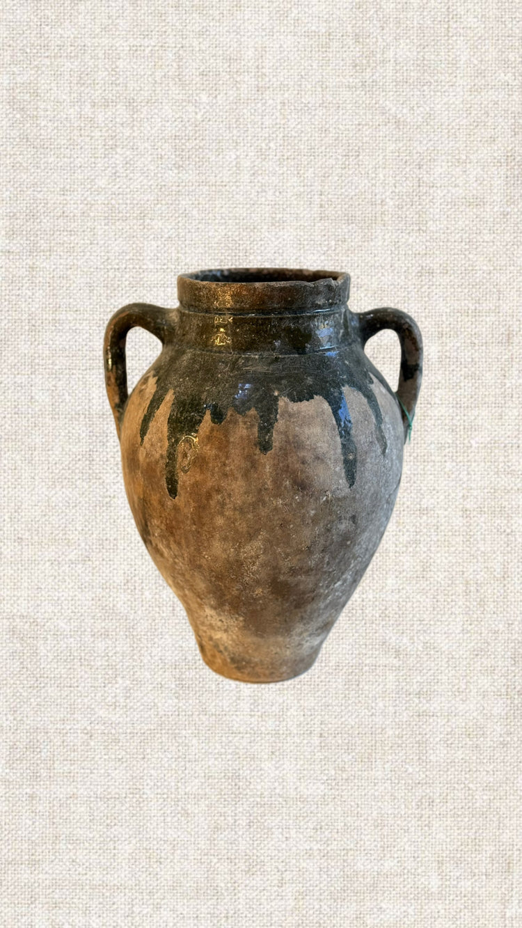 Olive Glazed Two Handles Pot T2-112