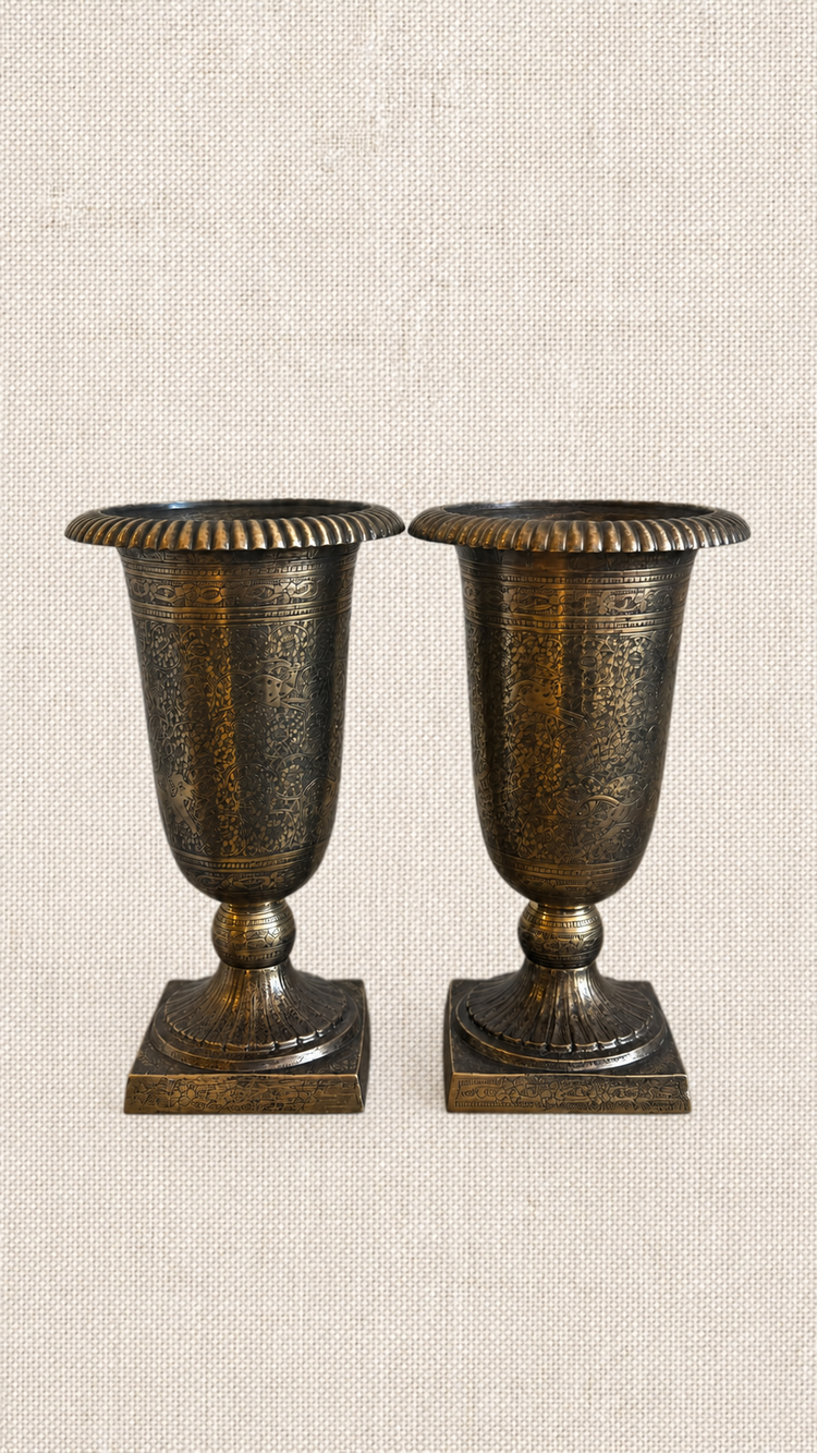 Hanine and Jasmine Vintage Twin Vase Set (Copper)-LB4-005