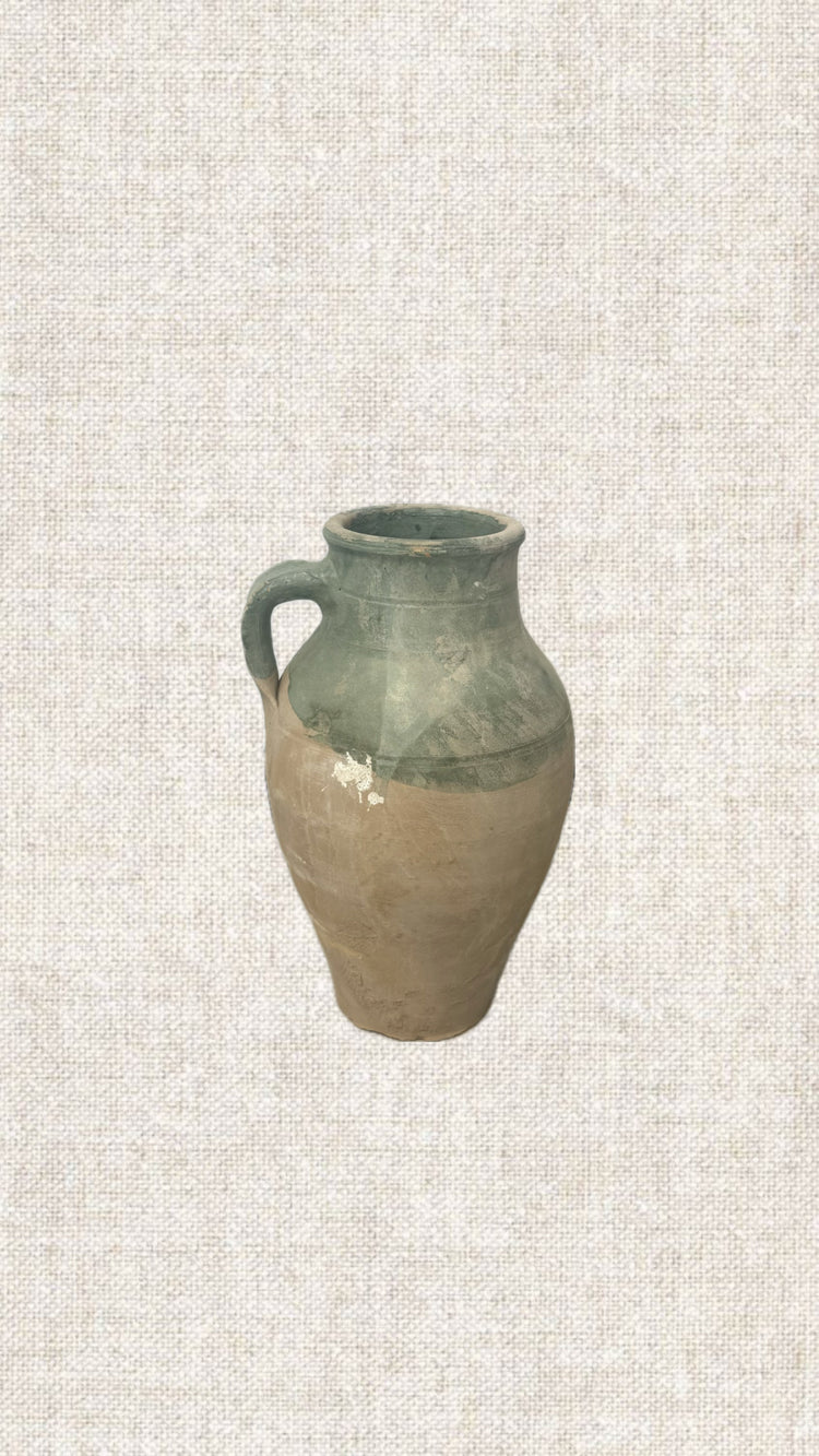 Single Handle Green Glazed Vessel T3-15