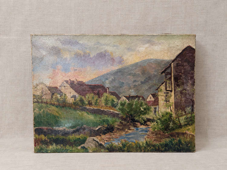The Village Stream Painting FR3-183