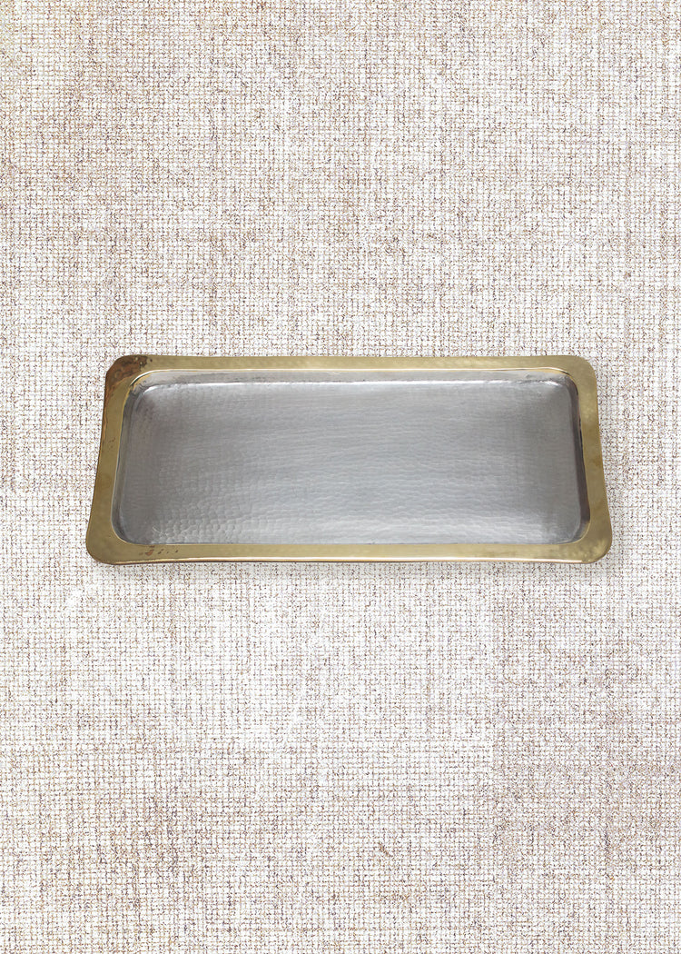 Levant Copper Tray (White and Gold)