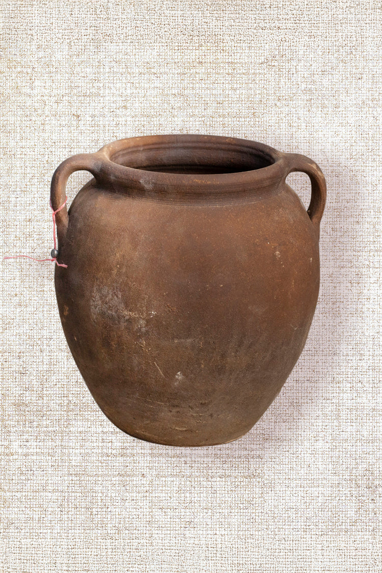 Two handles brown distressed vessel 163
